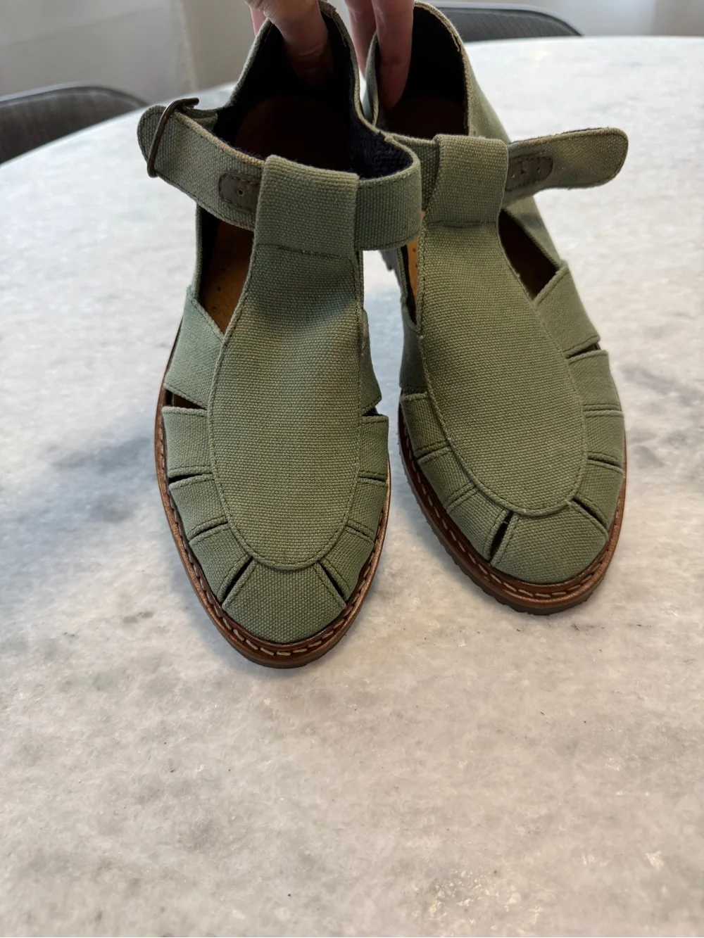 Timberland Women’s Olive Green Canvas Fisherman Sandals